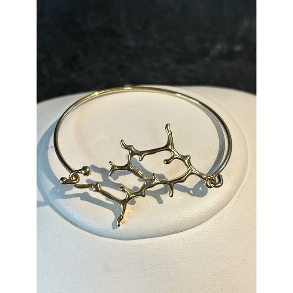 Women's Gold Tone Deep‎ Roots Boho Hinged Bracelet - Picture 1 of 3